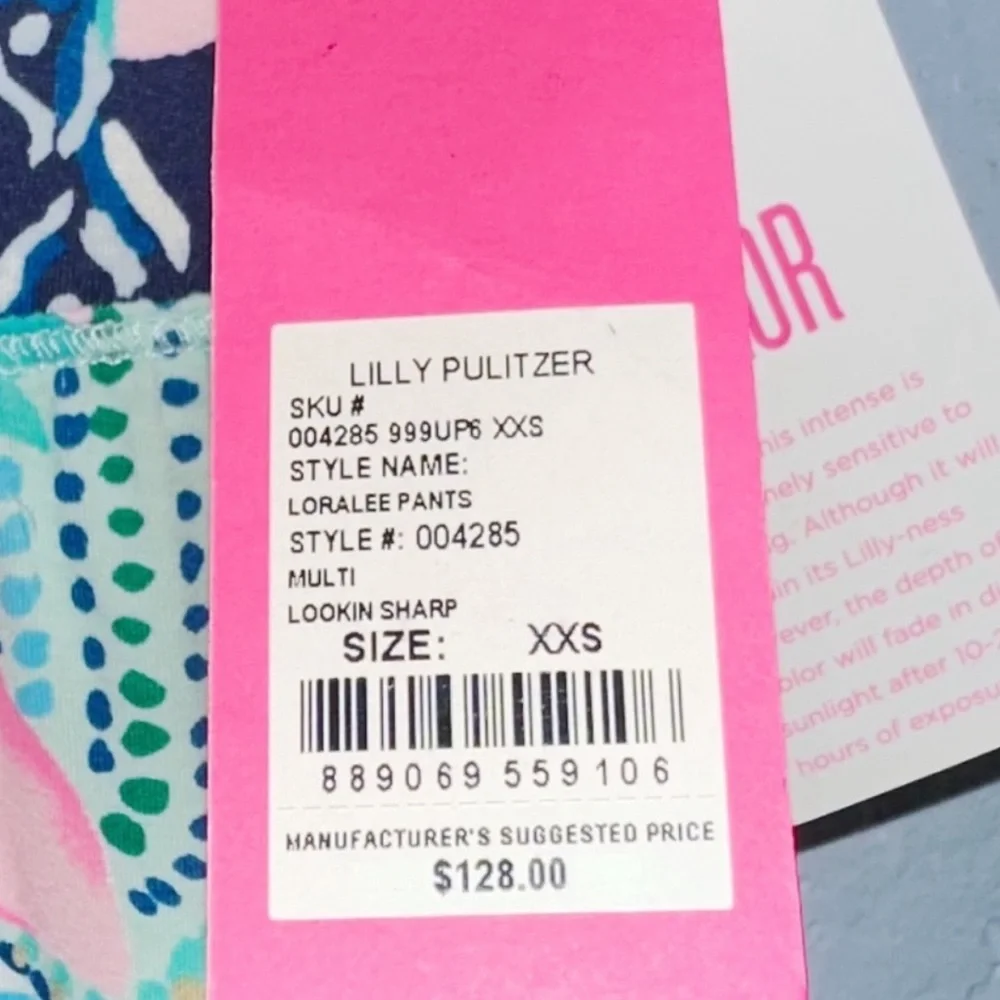 Lily Pulitzer Loralee Yoga Pants Looking Sharp Size XXS - Picture 5 of 6